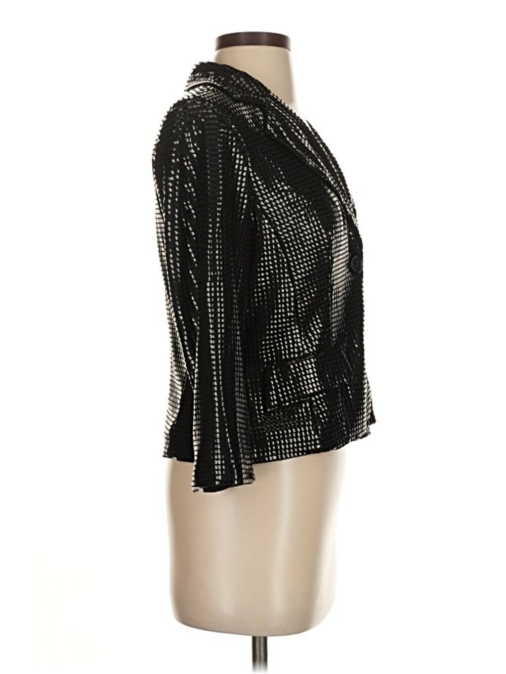 Vintage Alberto Makali Black Textured Blazer Sz 4 micro stud embellished blazer - Picture 4 of 6